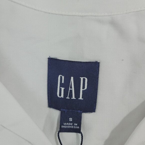 NEW Gap Womens White Short Sleeve Collared Blouse Size S Rayon & Lyocell// 25CT - Picture 4 of 7
